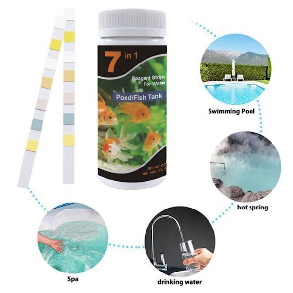 Fish Tank PH Test Klor Dip Test Strips 100 STK 100pcs