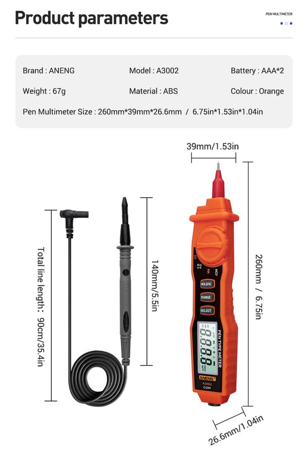 ANENG A3002 digital multimeterpenna