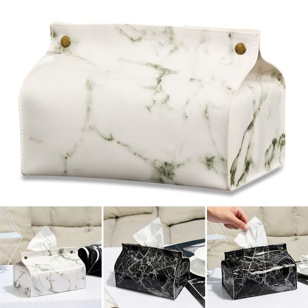 Marble Pattern Tissue Box Vävnadshållare SVART black