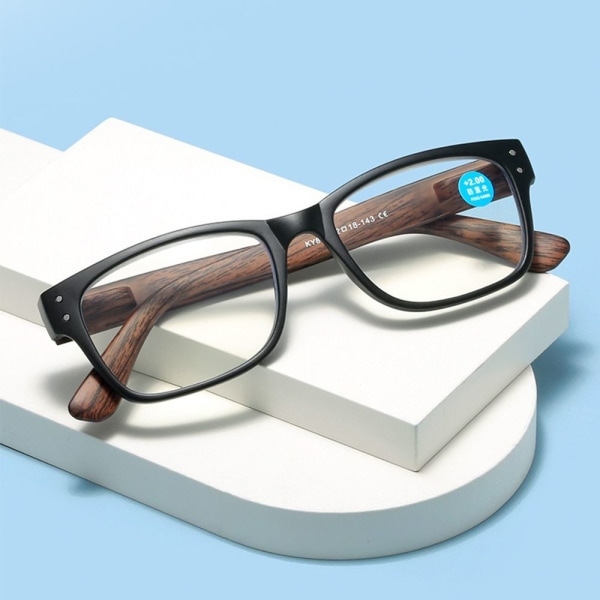 Lesebriller med anti-blått lys Firkantede briller BRUNE Brown Strength 200