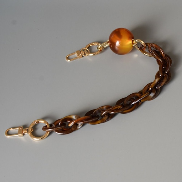 Skuldertaske Strap Resin kæde BRUN brown