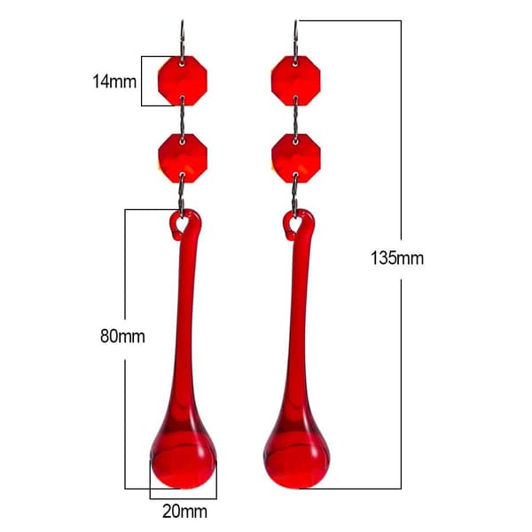 2kpl Raindrop Pendant Kristalliriipus VIHREÄ Green