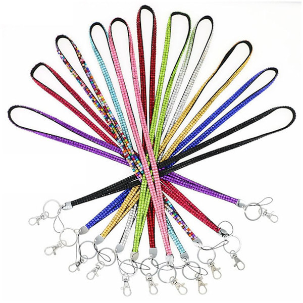 Bling Crystal Lanyard Rhinestone ID Lanyard BLÅ blue