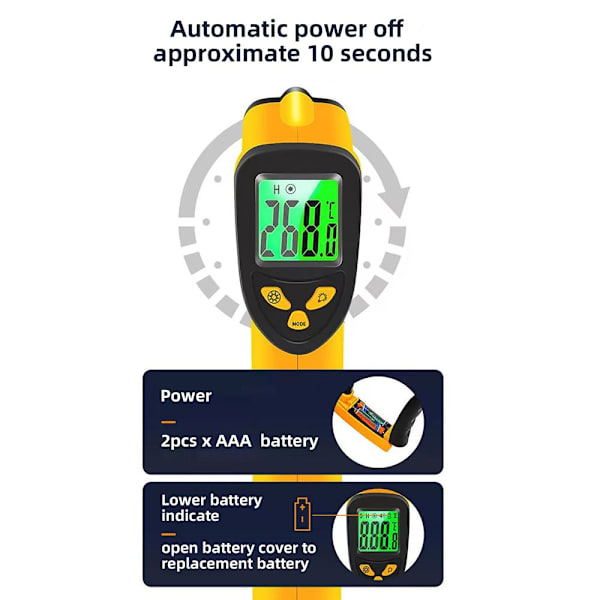 Digital infraröd termometer Värmetemperaturpistol -58℉-1022℉