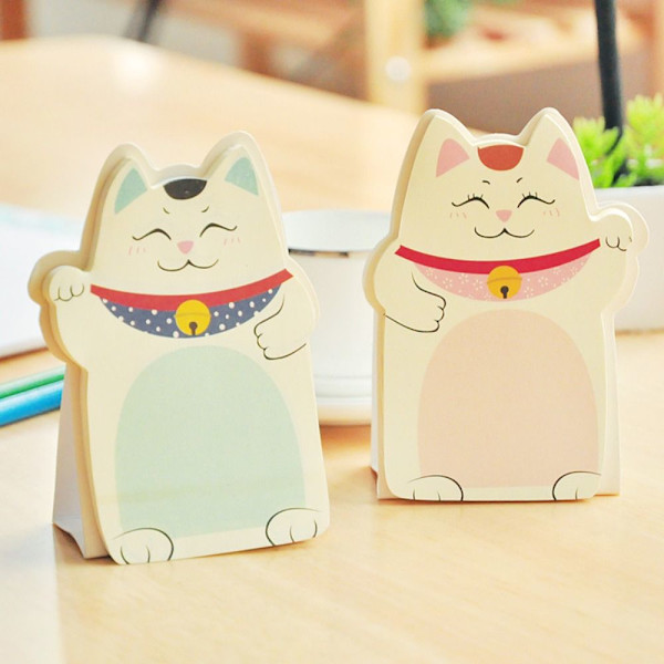 3ST Kawaii Sticky Notes Standing Notes Lucky Cat Sticky Notes