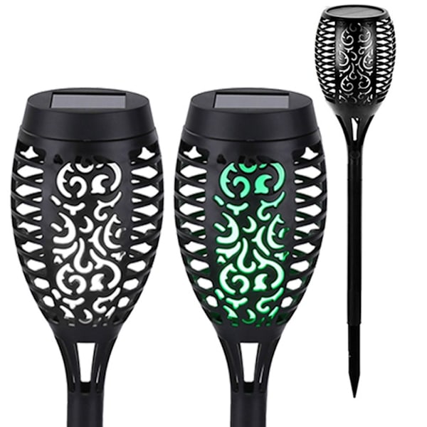 Solar Lampa Flame Ljus GRÖN green