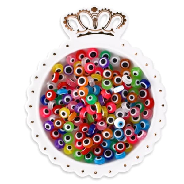 200 stk. Evil Eye Beads Håndlaget harpiks