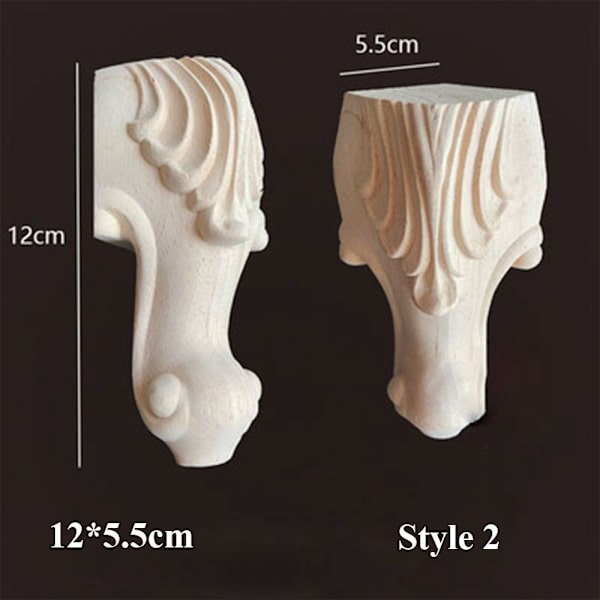 Vintage puusta veistetyt huonekalut jalat 10X5,5CMSTYLE 2 STYLE 2 10x5.5cmStyle 2