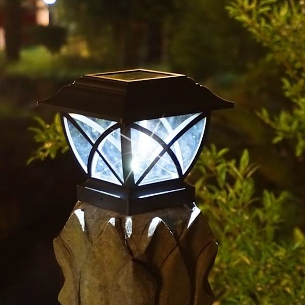 Solar Column Head Lamp Vägg Head Lamp VIT LJUS VIT LJUS white light