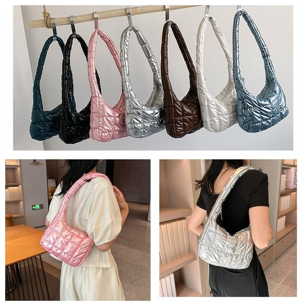 Axelväska Puffbag SILVER silver