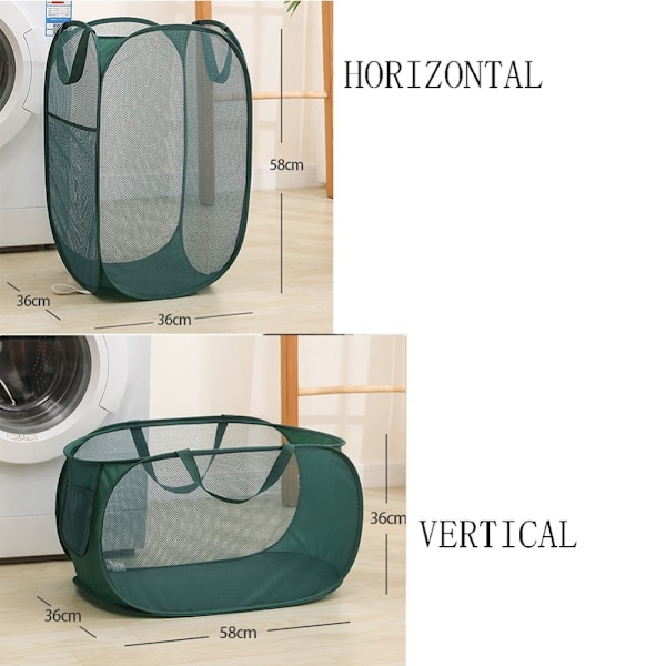 Hushållstvättkorg Vikbar tvättkorg GRÖN2 GRÖN2 green2