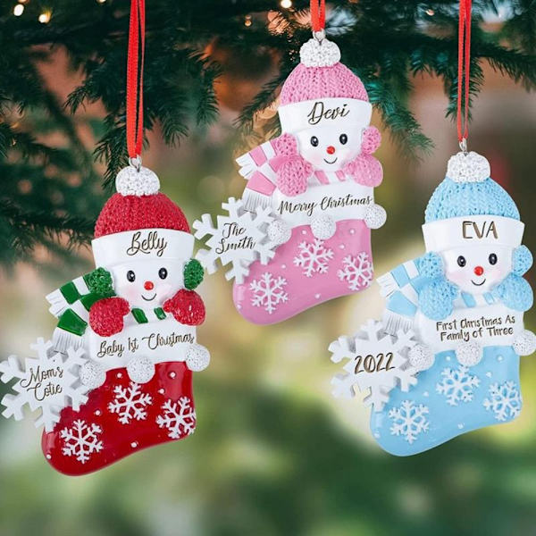 Første julepynt Personlig julepynt BLÅ Blue