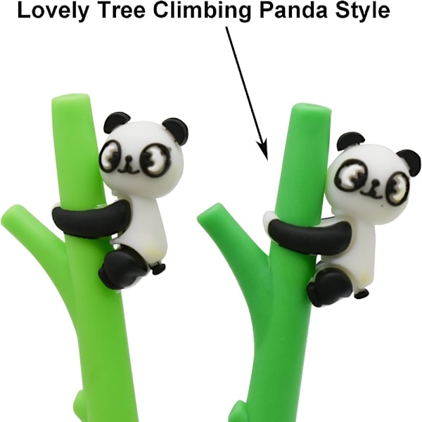 Tree Climbing Panda Gel Pen Sød Panda Animal Style Pen Sort