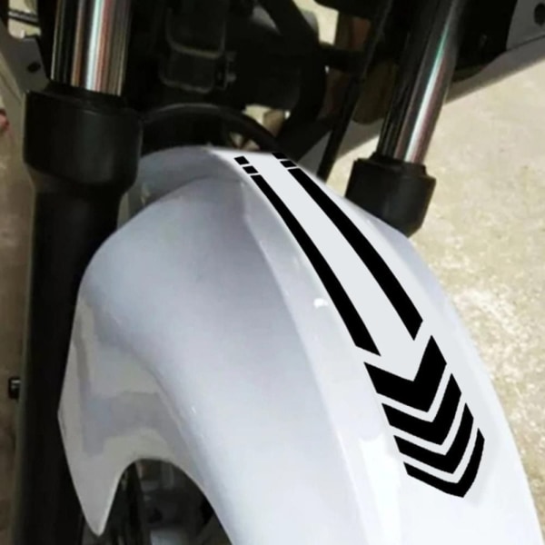 Motorsykkel reflekterende klistremerker Arrow Stripes Fender Decals HVIT white