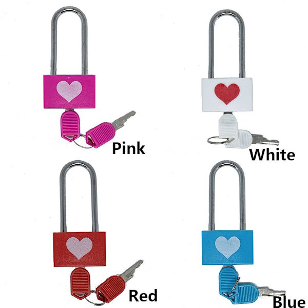 Långt handtag Parlås Love Lock Hänglås Alla hjärtans dag blå
