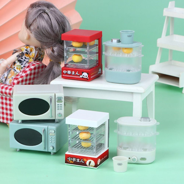 Dockskåp Mikrougn Miniatyrmatångare VIT SKÅP white cabinet-cabinet