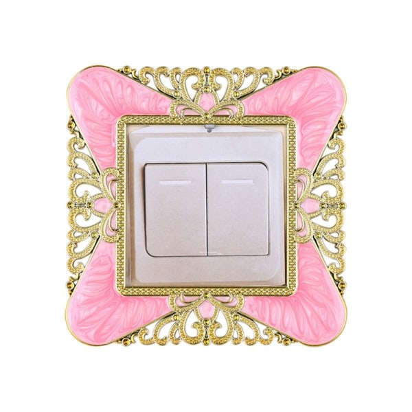 Enkel Ljusbrytare Cover Socket Surround Ram PINK&GULD pink&gold