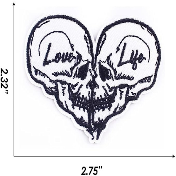 10 Stk Skelet Kranie Patches Kraniet Hjerte Tøj Iron-on