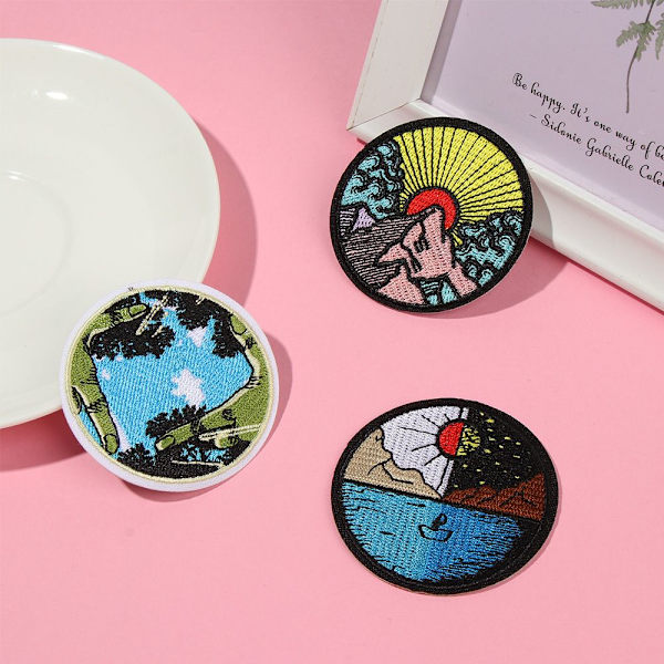 20PCS/ Set broderade lappar Alien rymdskepp Patche plagg