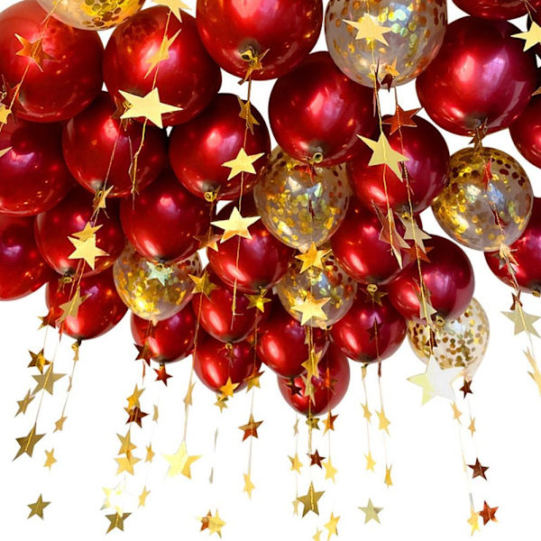 Ilmapalloriipus Red Star Garland SILVER Silver