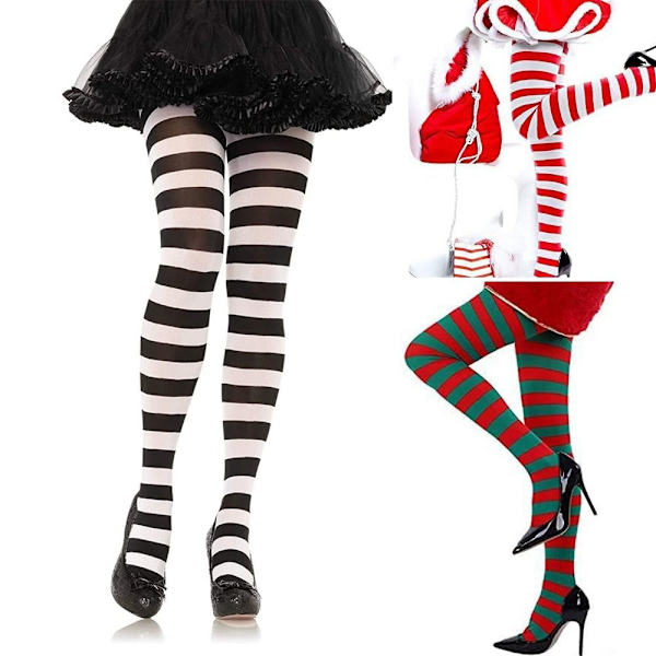 Strømpebukser højstrømper RØD&SORT RØD&SORT red&black