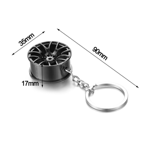 Wheel Tire Style Keychain Wheel Hub Avainrengas HARMAA Gray