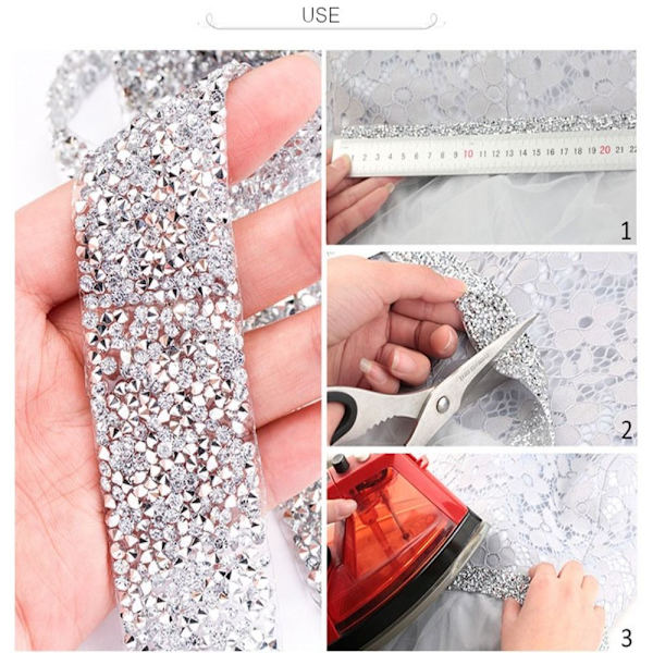 Rhinestone Ribbons Fix Rhinestone Tape 2CM 2CM 2cm