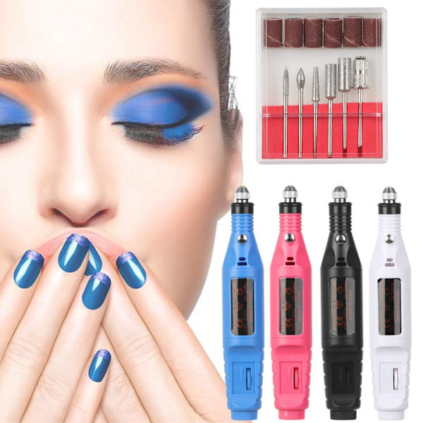Spikborrmaskin Elektrisk nagelfil BLÅ blue