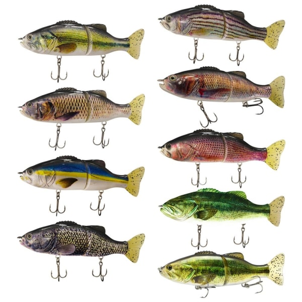 2 Seksjon Minnow Baits Fiskekroker E E E