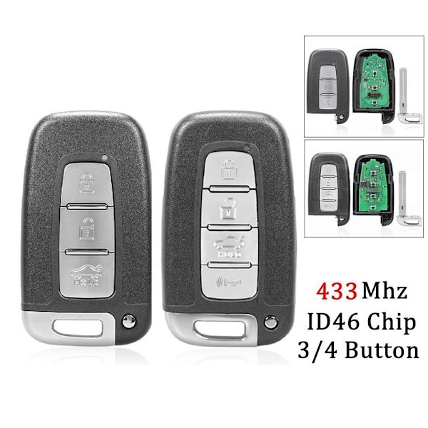 Bilfjärrnyckel Fjärrnyckelbricka 4 KNAPP 4 KNAPP 4 button