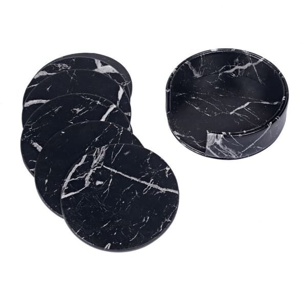 Cup Mat Pad Set Marble Texture Cup Mat MUSTA black