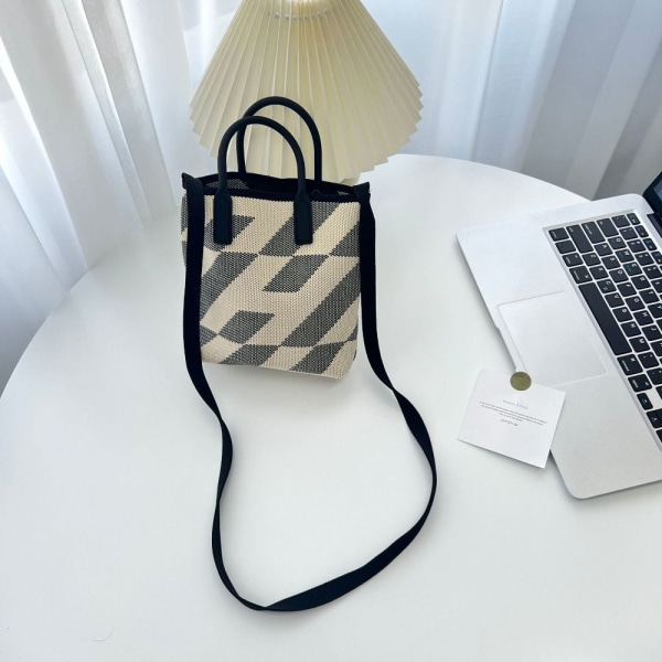 Skulder Crossbody-veske Strikket veske for kvinner BRUN brown