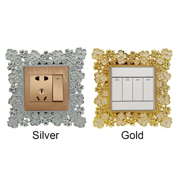 Lysbryterdeksel Surround Sokkel Ramme SØLV Silver