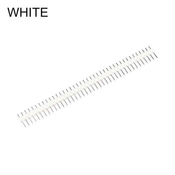 10 STK Enkelrads rett topptekst 40Pin HVIT White