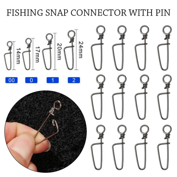 50 stk Fishing Snap Connector med Pin Heavy Duty Ball 2 2 2
