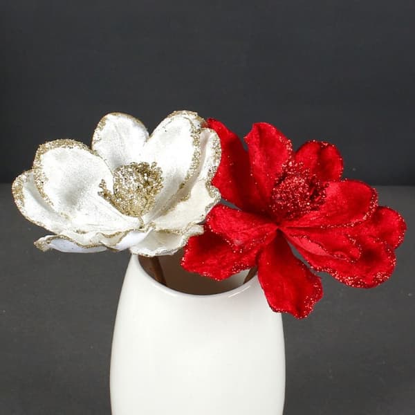 Glitter Juleblomster Artificial Floral Stake 3 3 3