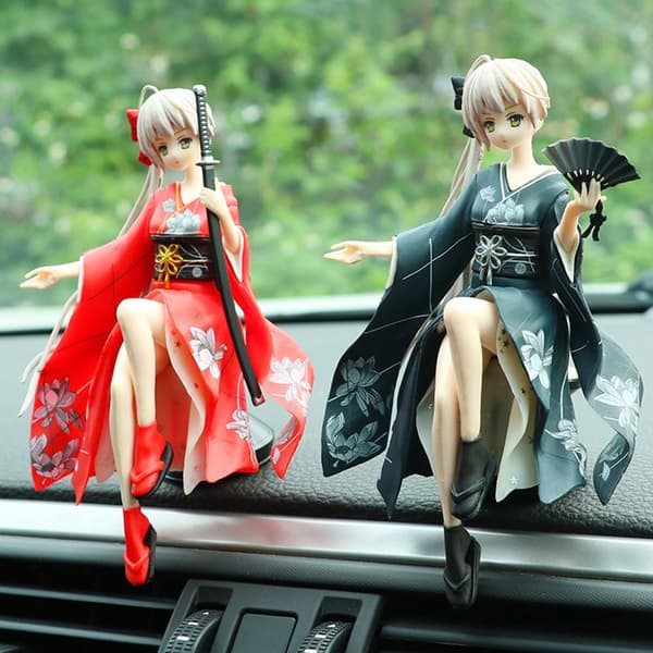 Bilprydnad Yosuga no Sora tecknad actionfigur grå