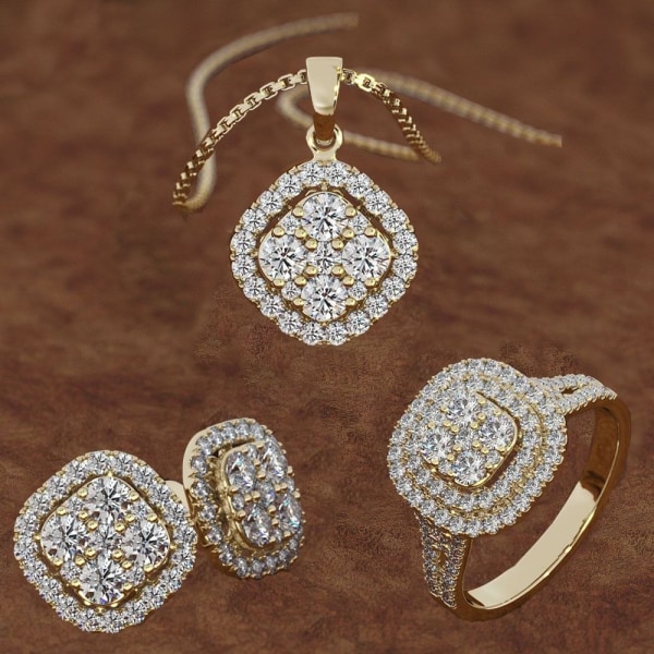 3 ST Set Halsband GULD 10 Gold 10