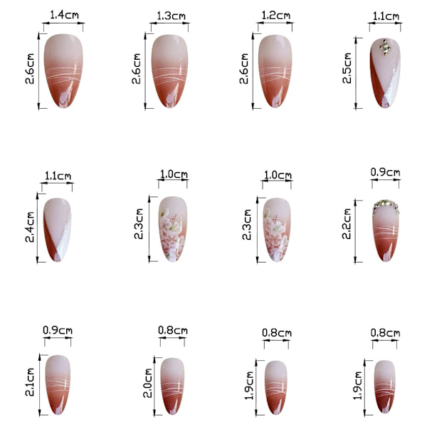 Almond Fake Nails Tekokynnet XR-03 XR-03 XR-03