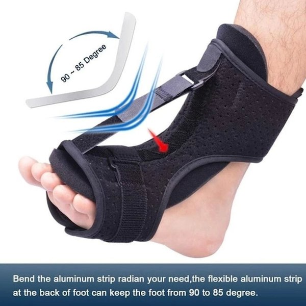 Nattstøtte for plantar fasciitt, fotdrop-ortose