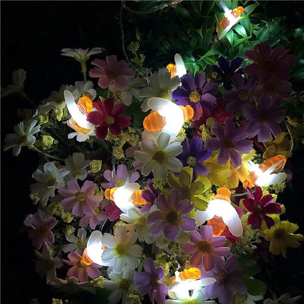 Solar Powered Söt Honey Bee Led String Light
