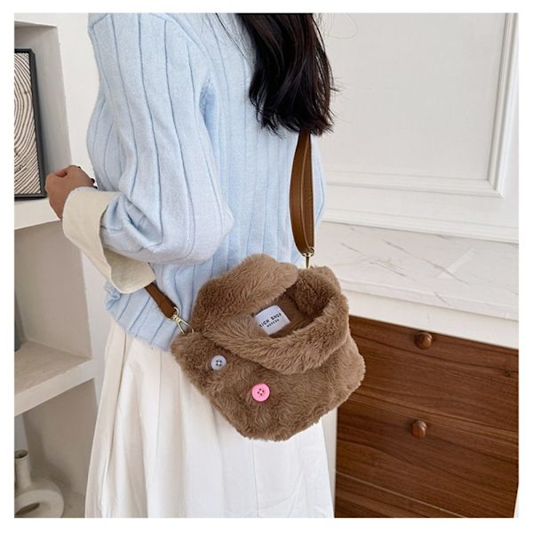 Fluffig Crossbody Bag Handväska LILA Purple