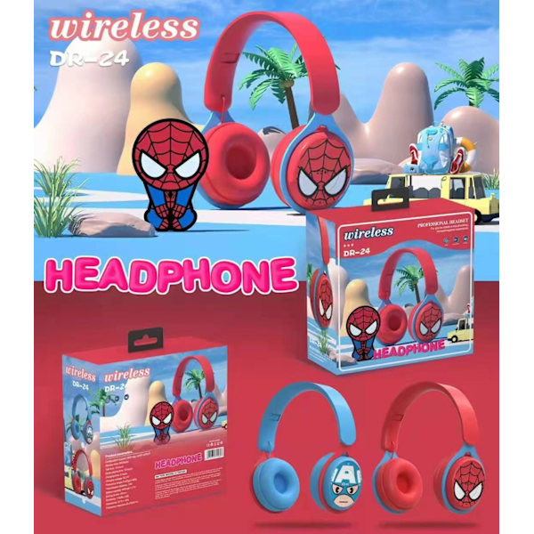 Marvel headset bluetooth headset hopfällbart stöder FM