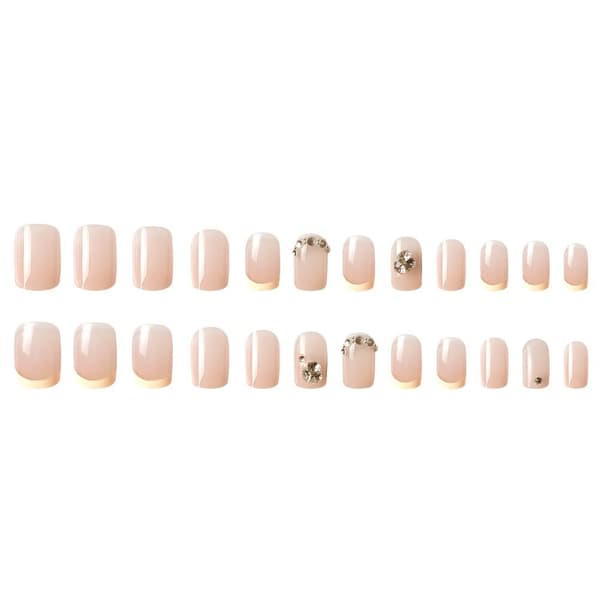 24stk False Nails Short Square French DZ183