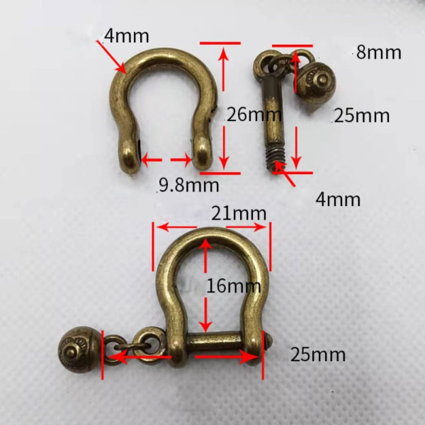 5 kpl karabiini D -jousen niittejä 8,5 mm3 3 8.5mm3