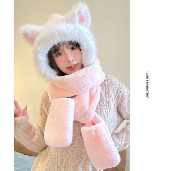 Vintermössa Rävöron Hatt BEIGE LÅNG LÅNG Beige Long-Long