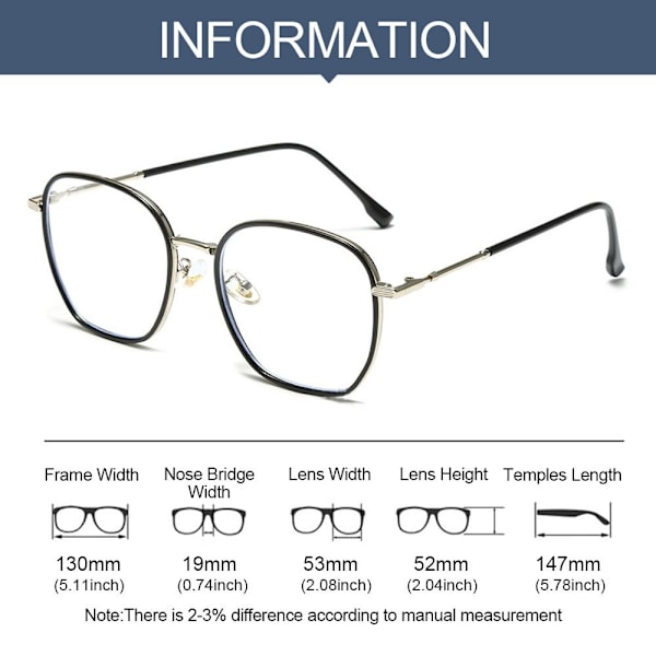 Anti-Blue Light Glasses Neliömäiset silmälasit VALKOINEN VALKOINEN White
