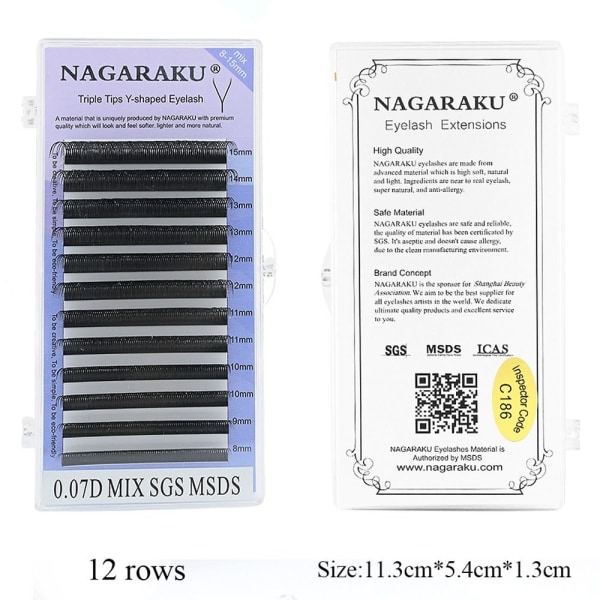 YY-muotoiset kolminkertaiset jaetut kärjet MIX 8-12MMCURL C CURL C Mix 8-12mmCurl C