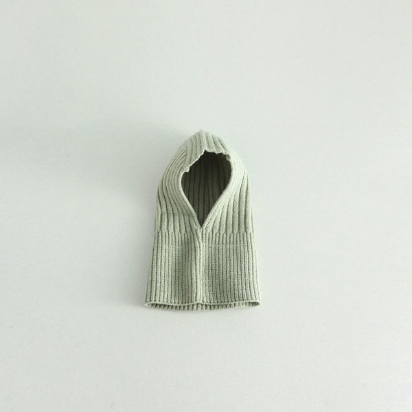 Newborn Scarf Cap Solid Pullover Hatt LJUSGRÖN light green