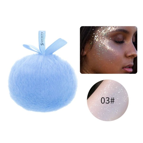 Plysch Makeup Ball Makeup Powder Puff BLÅ blue